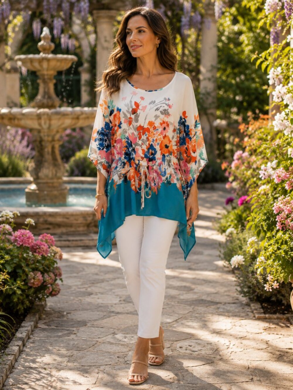 Unique Spectrum Floral Blouse | 3X - Picture 3 of 9
